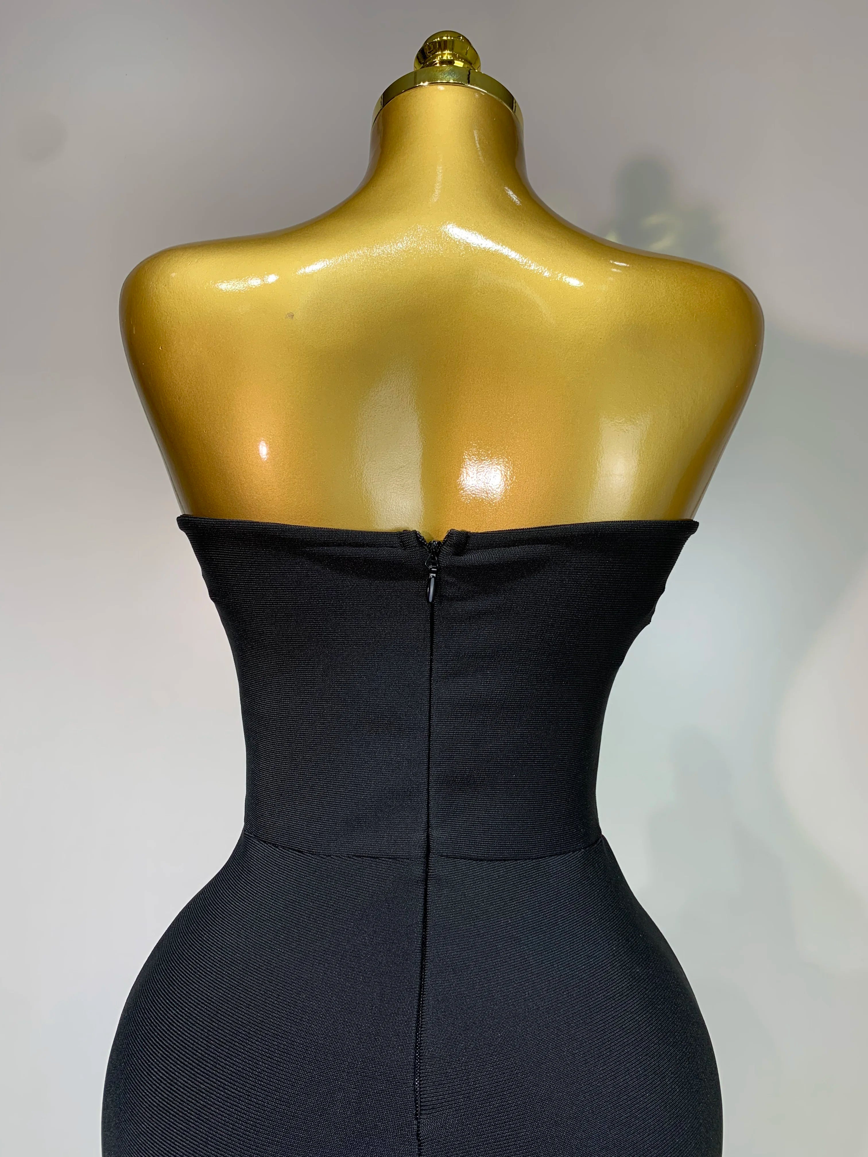 Fashion Celebrate Sparkly Rhinestone Women Sexy Strapless Bodycon Bandage Jumpsuit Runway Nightclub Party Luxury Birthday Outfit