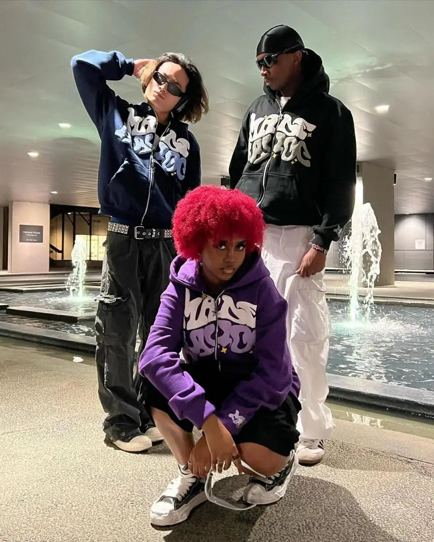 New Halloween Street Plus Loose Pink Printed Zipper Hoodie Hip Hop Fashion Friends Party Dress Y2K Clothes