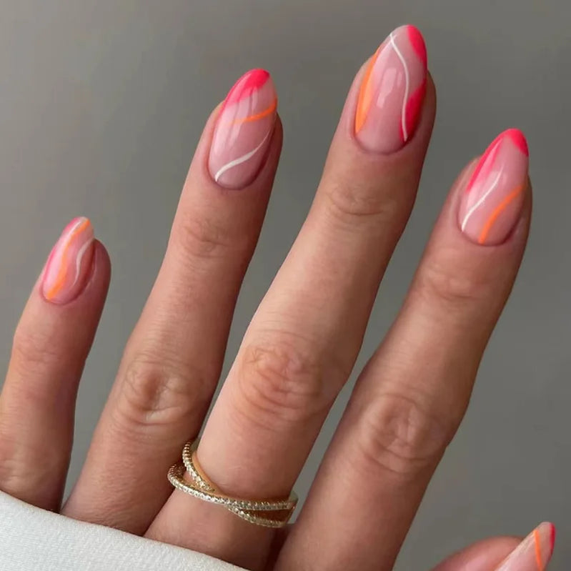 Unhas postiças simples vermelho vinho com cola, comprimento médio, amêndoa, unhas postiças, vestíveis, cabeça redonda, oval, cobertura total