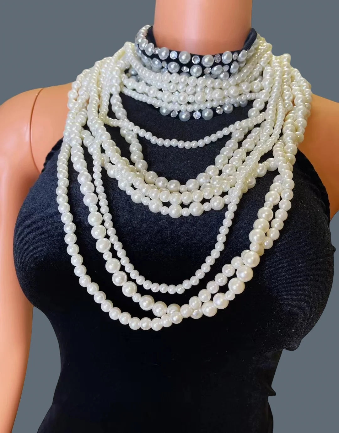 Pearl Necklace Velvet High Slit Mini Dress Luxury Dinners Event Sleeveless Evening Dress Nightclub Prom Sexy Short Dress Guilin