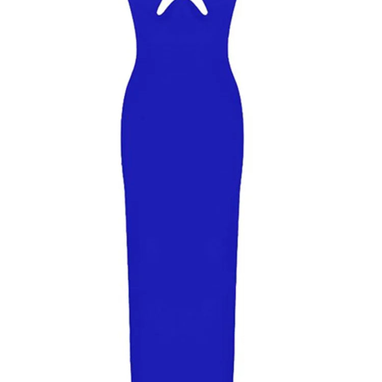 Vestido longo preto longo com alças e fenda, sexy, sem alças, justo, bandagem, elegante, para festa à noite, clube, inverno 2022