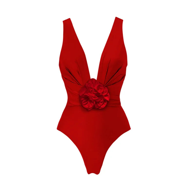 3D Flower Sexy Push Up One Piece Swimsuit Women Swimwear Underwire Monokini Bathing Suits Swim Suit Wear Summer Beachwear swimsuit 3
