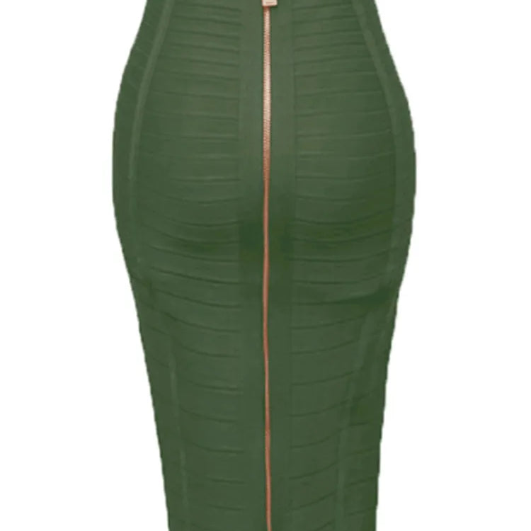 13 Colors Plus Size XL XXL 58cm Women Sexy Zipper Black Blue Orange Red Rayon Bandage Skirt Designer A Line Skirt Faldas