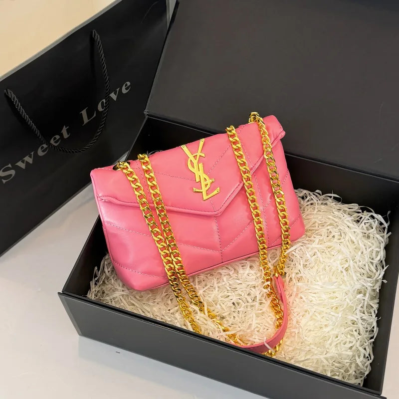 Chic Leather Handbag For Women Crossbody Bag Shoulder Bag Messenger Style Elegant Luxury Brand Famous Designer Ladies