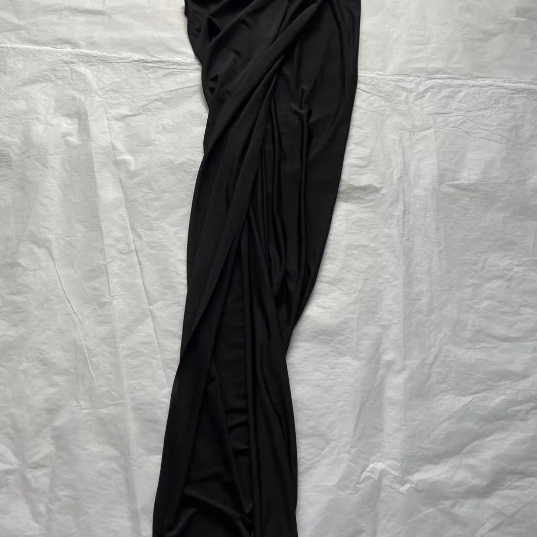 2024SS Summer Luxury New Women High Quality Slit Chic Casual Midi Skirt for Ladies 2 Color Gdnz 3.13 black