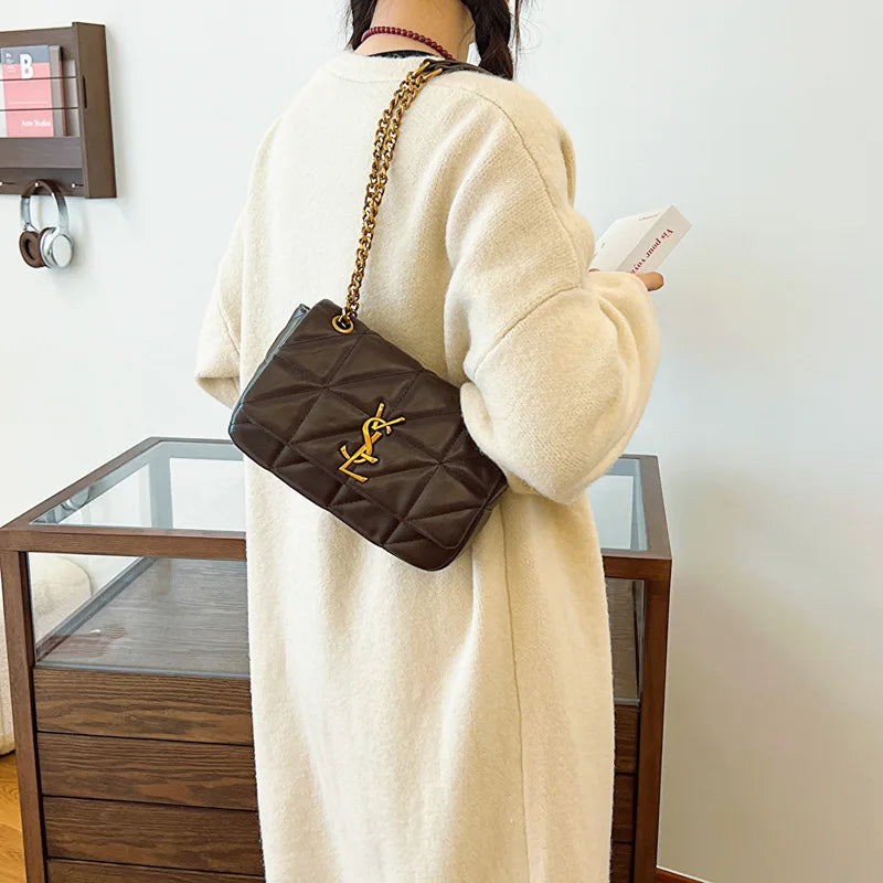 Chic Quilted Crossbody Bag, Large Capacity Underarm Bag with Chain, Multi-Functional Shoulder Purse, Stylish & Versatile