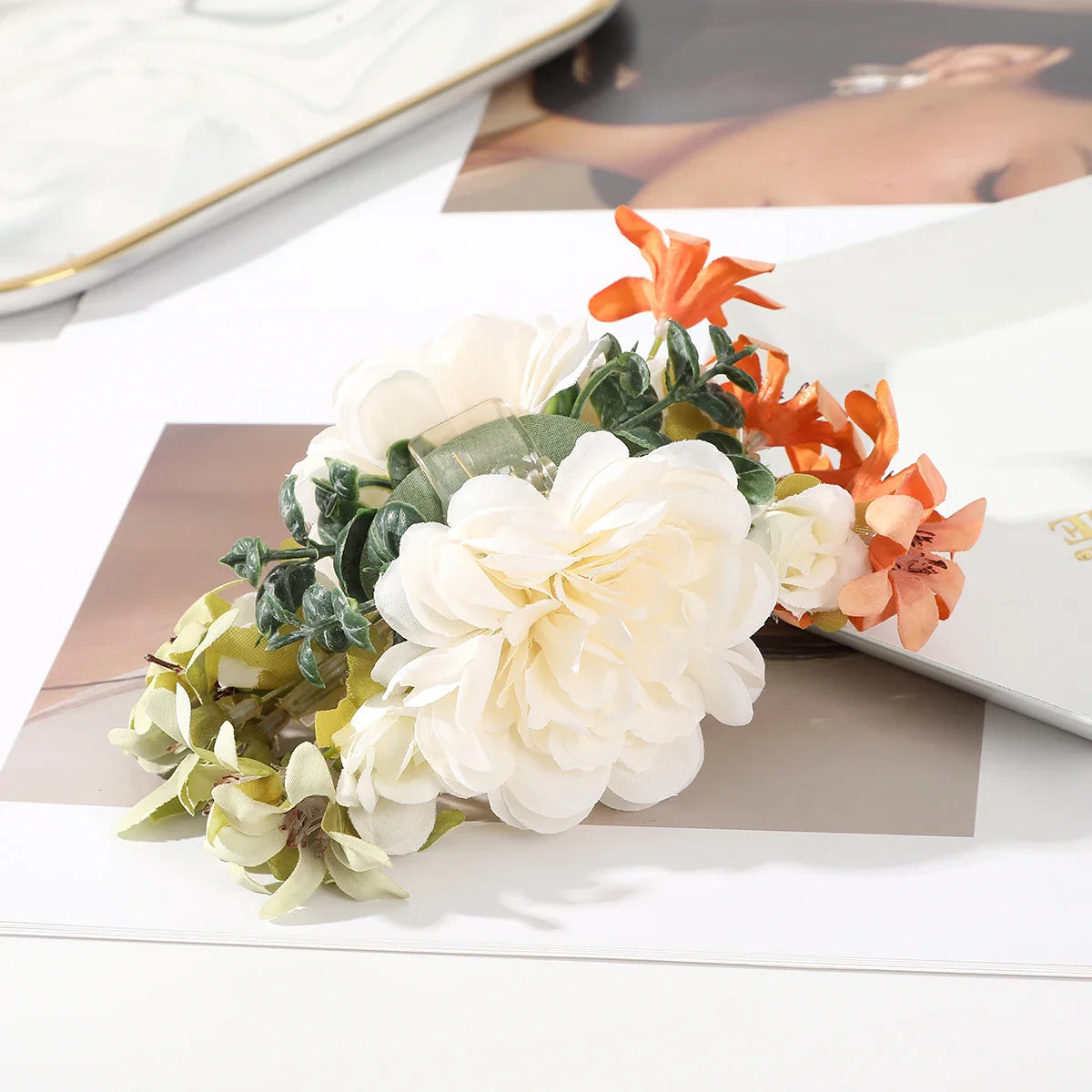 Haimeikang Large Size Flower Hair Clip Claws Hair Crab For Thick Hair Barrettes Hairpins Women Summer Fashion Hair Accessories c-15cm