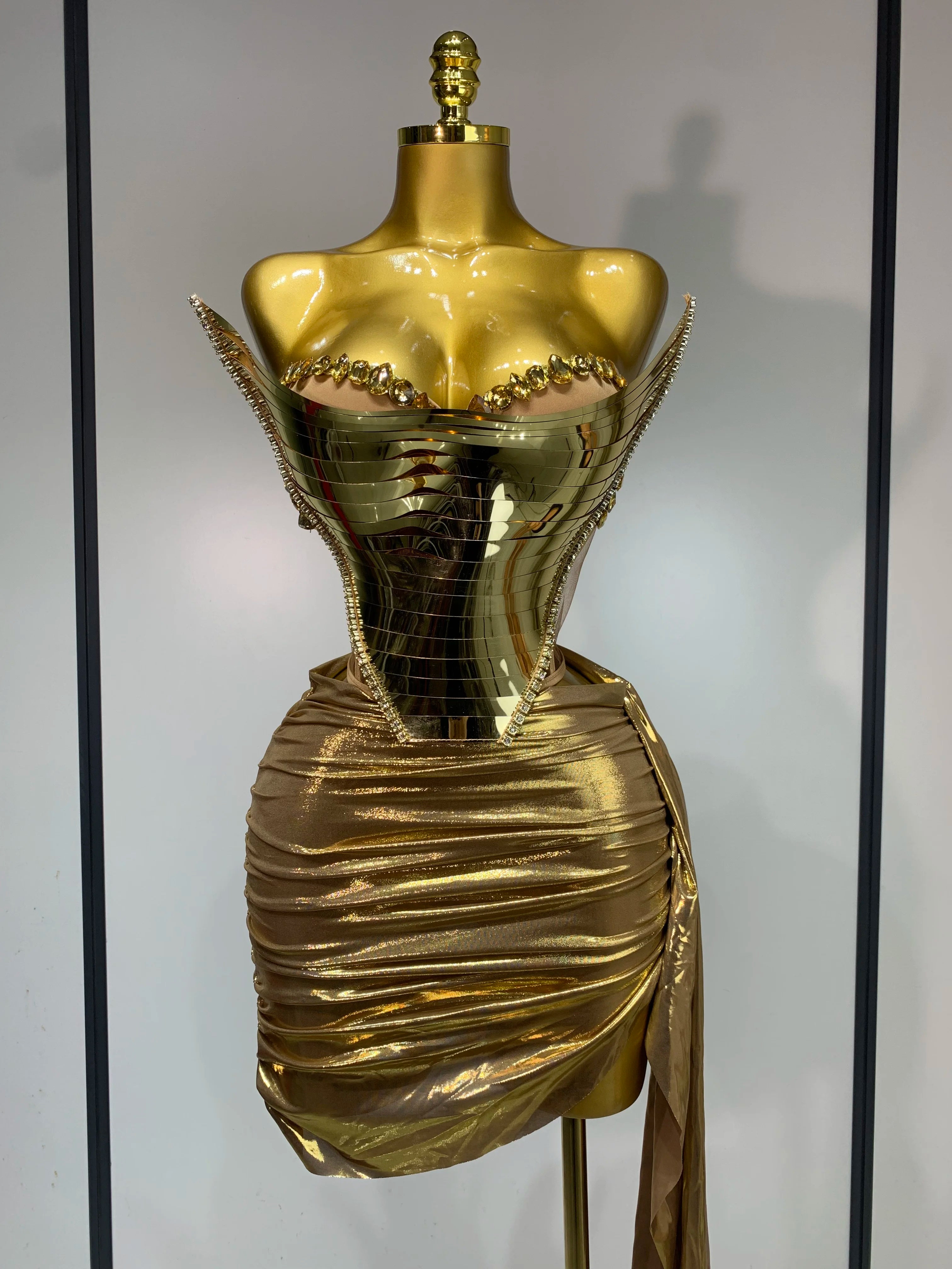 Sparkly Sliver Sequin Sexy Top Two Pieces Set Women Celebrate Party Luxury Birthday NightClub Performance Dancer Stage Outfit