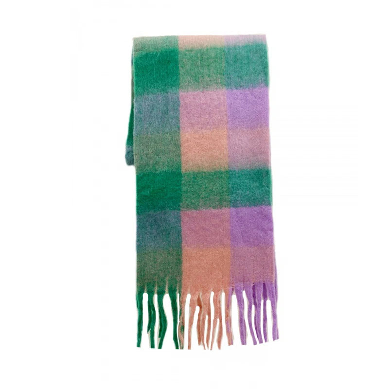 Classic Plaid Scarf Women Autumn Winter Soft Warm Scarf Luxury Long Simple Scarf Thickened Soft Shawl Fashion Accessories GP no tag