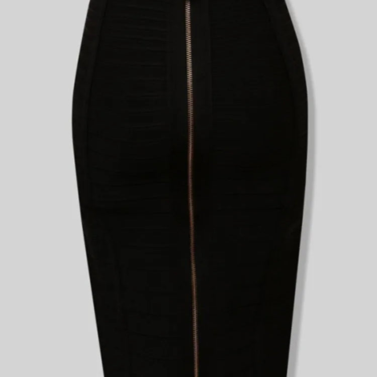 13 Colors Plus Size XL XXL 58cm Women Sexy Zipper Black Blue Orange Red Rayon Bandage Skirt Designer A Line Skirt Faldas