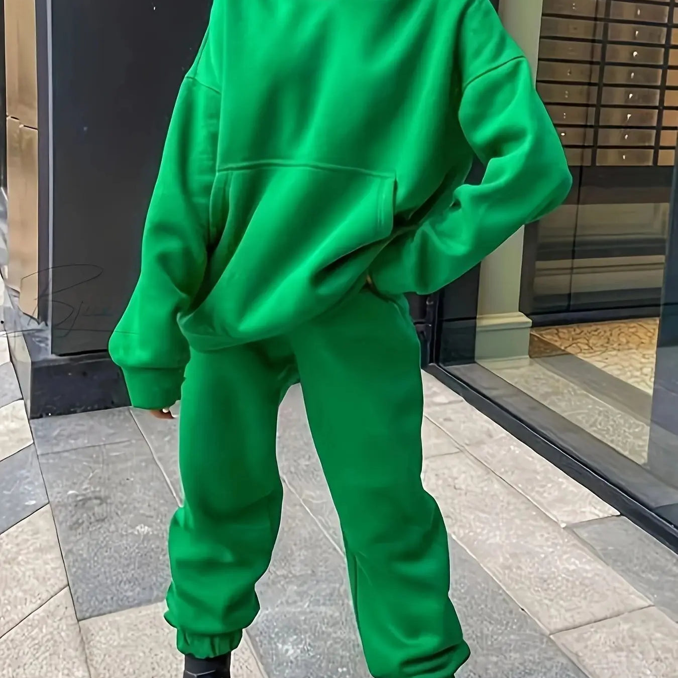 Women's Tracksuit Suit Spring Summer Warm Hoodie Sweatshirts Two Pieces Oversized Solid Casual Hoody Pulleys Long Pant Sets