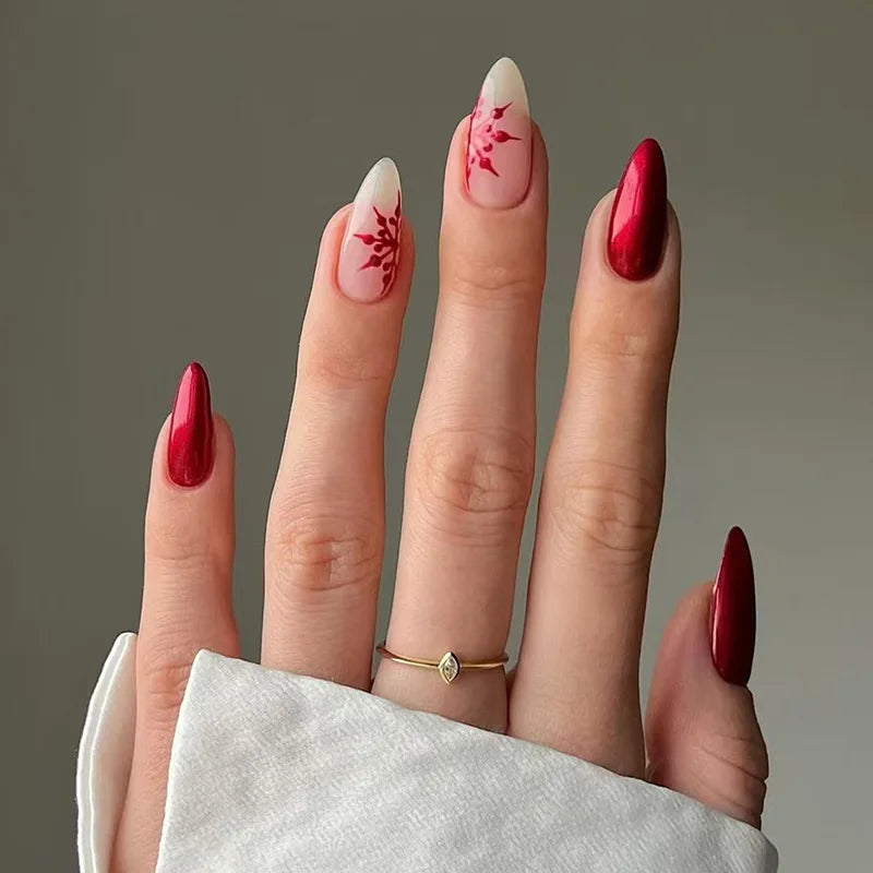 24Pcs Solid Nude Color Fake Nails with Jelly Glue Short Almond Press on False Nails Wearable Oval Finished Full Cover Nail Tips