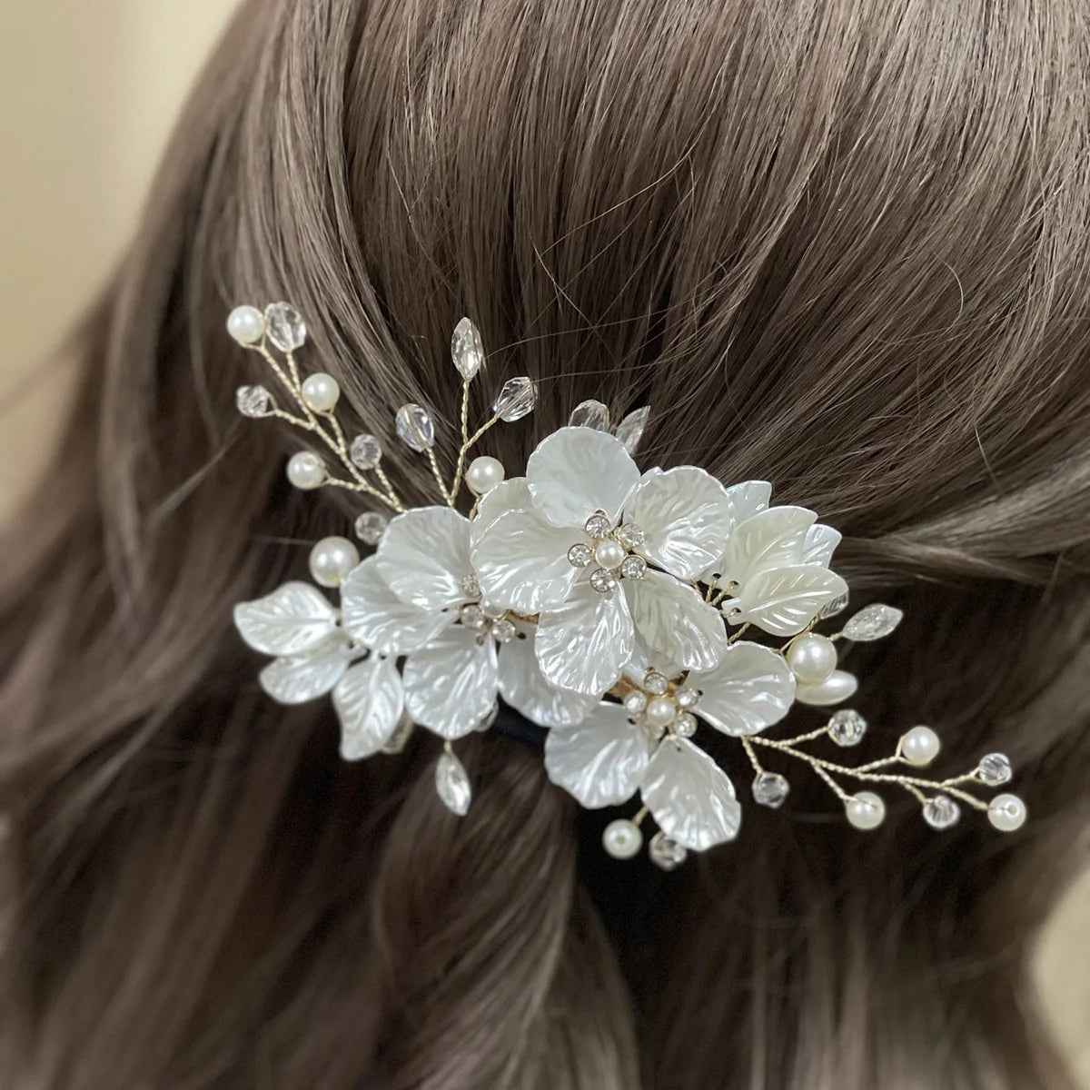 Crystal Pearl Flower Hair Clips Elegant Headwear For Women Precious jewels Bridal Wedding Hair Accessories
