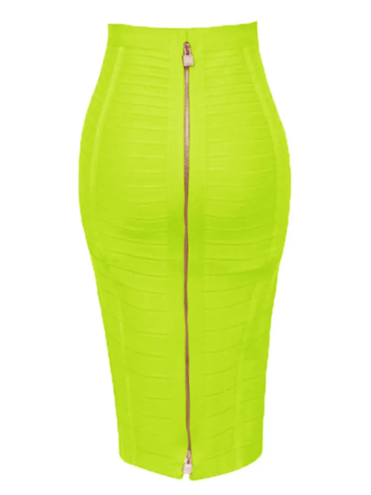 Saia bandagem sexy com zíper, tamanho grande GG XXL, moda verão 2022, designer, saia lápis justa, 58 cm