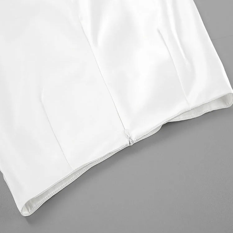 ZBZA Women's Temperament Slim Fit Bag Hip Skirt Elegant Satin Summer Commuter Half Skirt Solid Luxury Slimming A-line Skirt