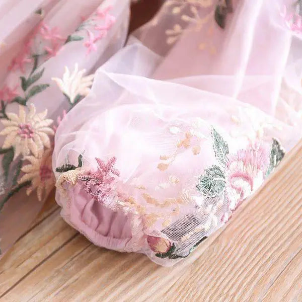 Elegant Flower Girls Dress Wedding Party Princess Dress Casual Kids Clothes Lace Long Sleeves Dress Children's Vestidos For 3-8T