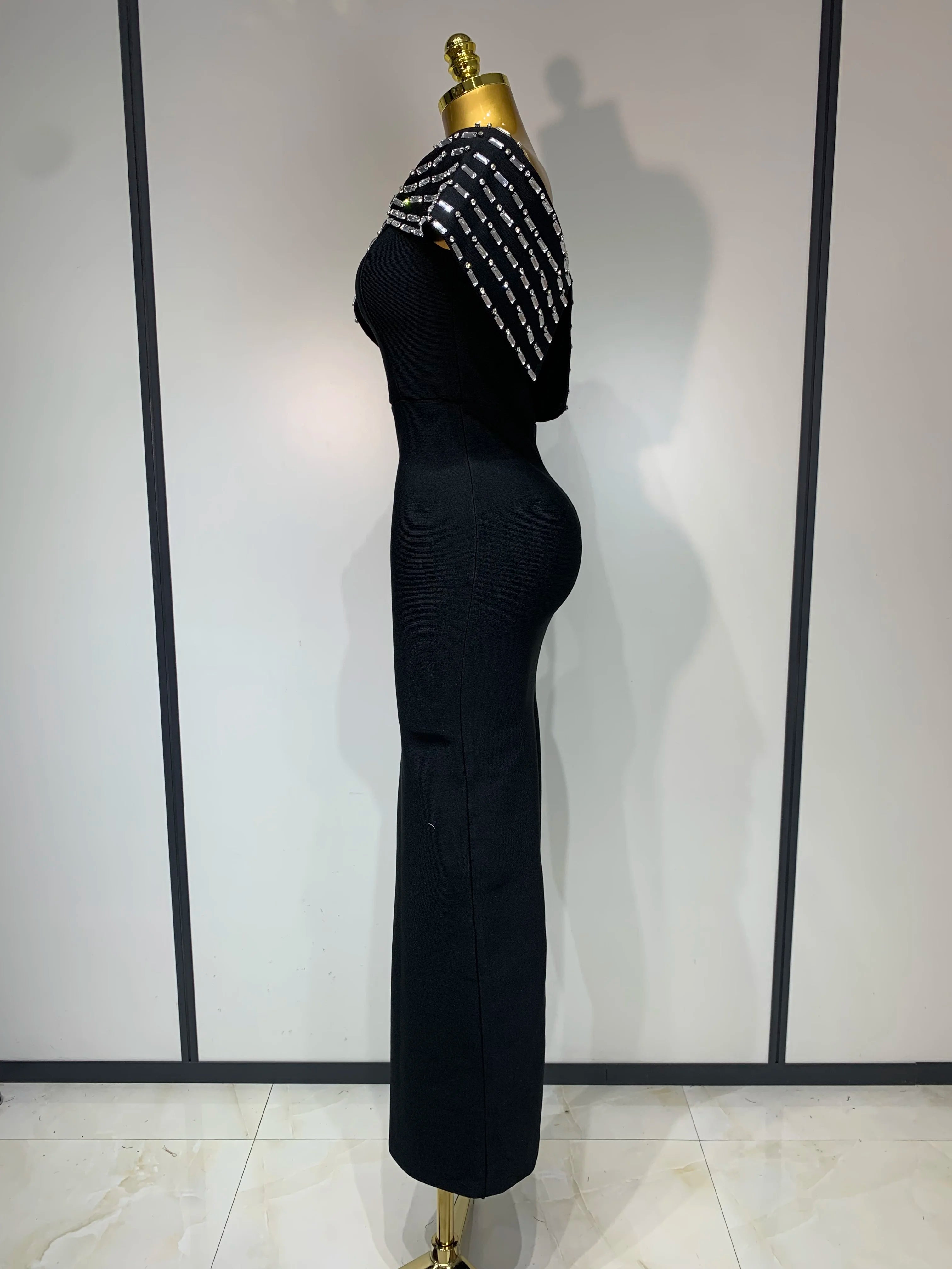 Fashion Sexy Strapless 2025 Black Off-shoulder Bodycon Bandade Dress Celebrity Cocktail Party  Luxury Birthday Wedding Dresses