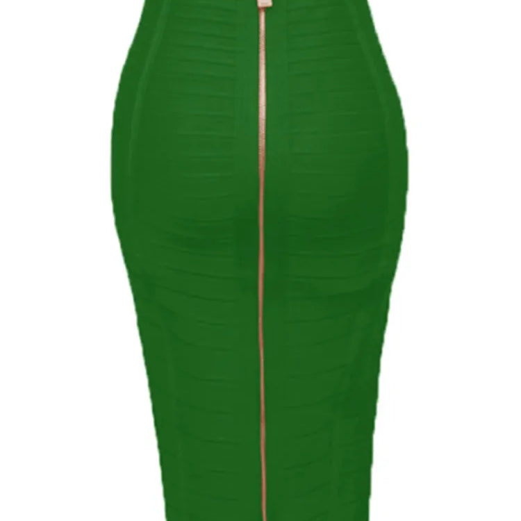 13 Colors Plus Size XL XXL 58cm Women Sexy Zipper Black Blue Orange Red Rayon Bandage Skirt Designer A Line Skirt Faldas