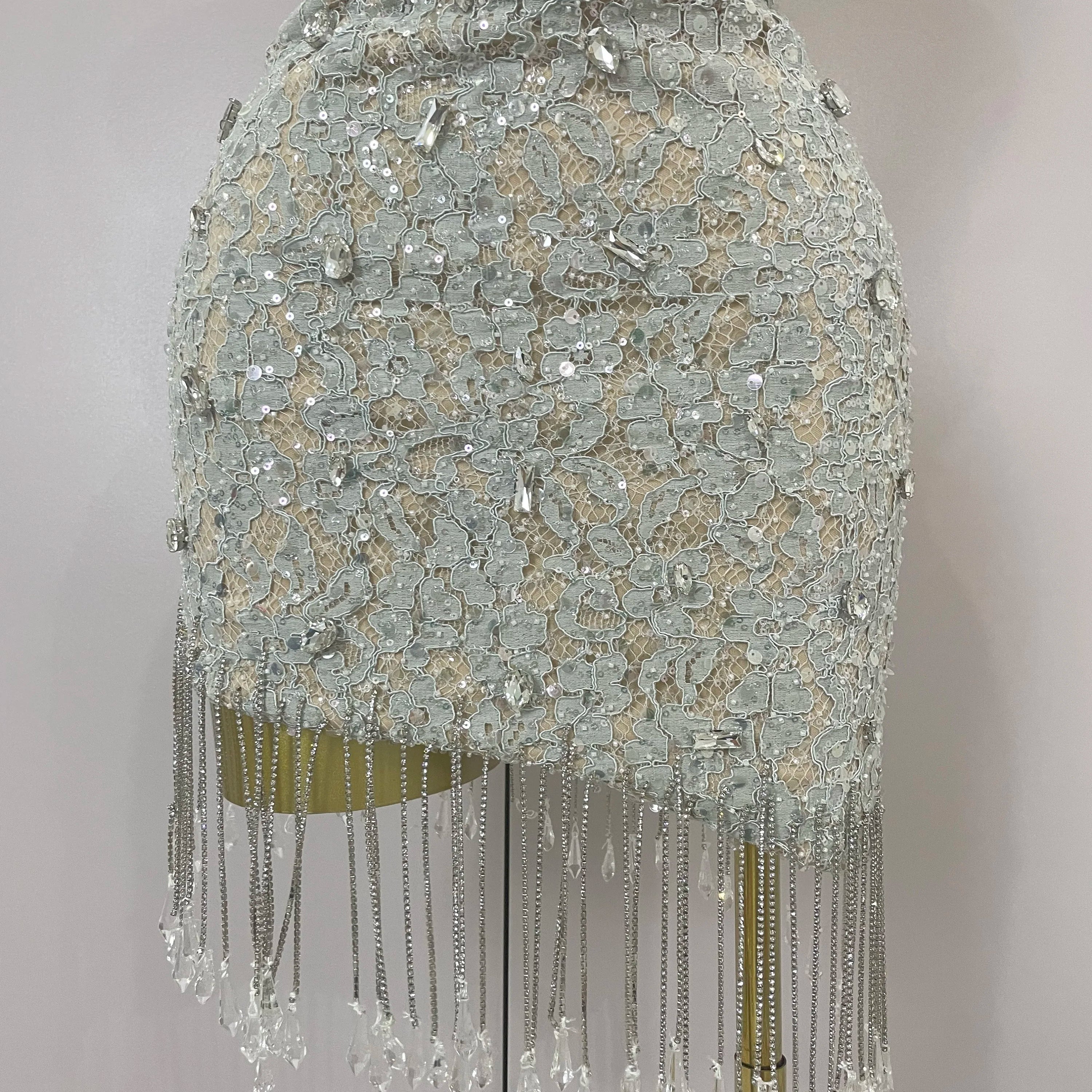 Luxury Sparkle Diamond Tassel Halter Cocktail Dress 2025 Women Elegant Evening Formal Gowns Wedding Party Dresses Stage Costumes