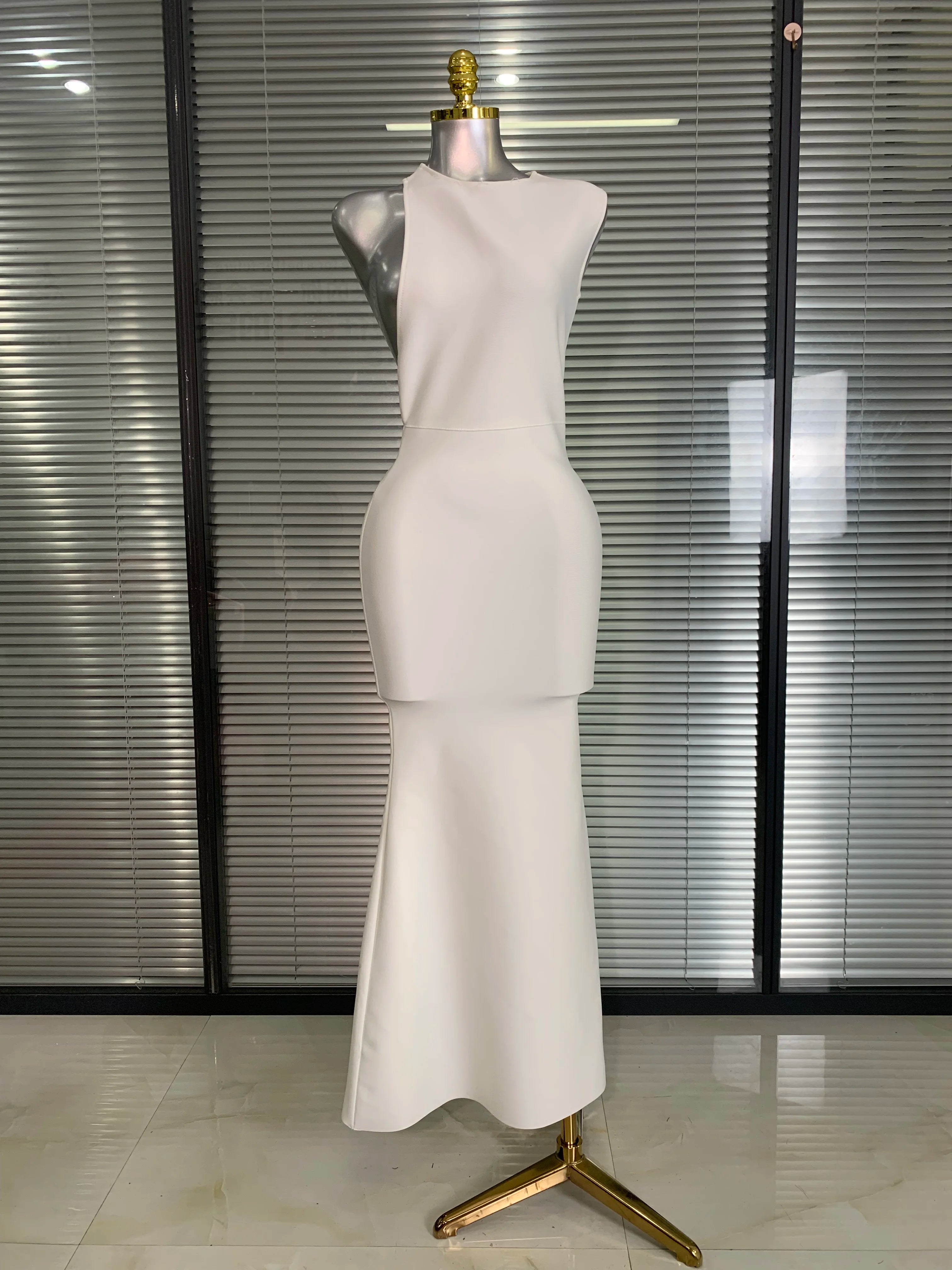 Vestido New INS Sexy Women Black Backless Bandage Dress Celebrity Knitted Bodycon Party Maxi Dress