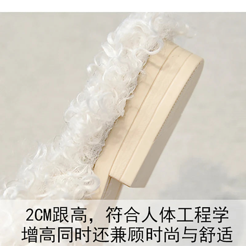 women's winter plush slippers Fashion round head design flat shoes Outdoor and Office and Home Large size 41-43 free delivery