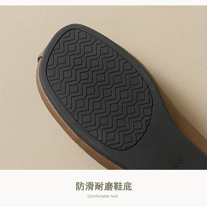 spring women's outerwear shoes Round toe design Mary Jane shoes Ladies' casual flat shoes Work boat shoes Large sizes 41-43