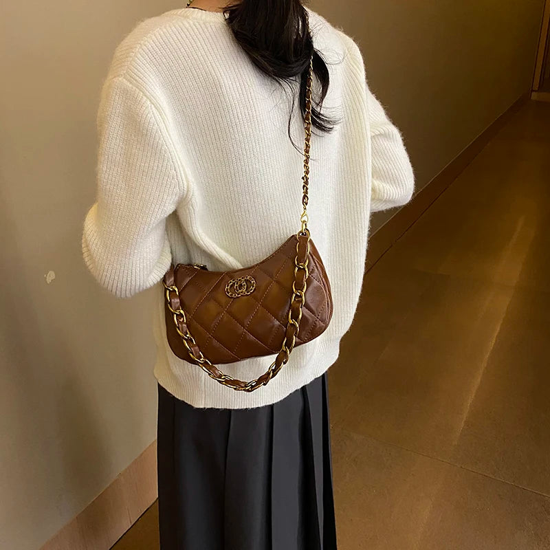 Retro Inspired Women Handbag Luxury Leather Crossbody Bag High End Shoulder Tote Classic Vintage Designer