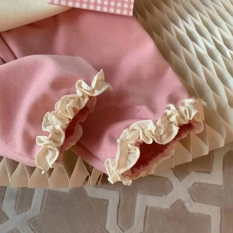 Kids Girls Clothes Sets Autumn Spring Cartoon Rabbits Girl Pullover Tops+Pants 2Pcs Fashion Children Sweatshirt Tracksuit 1-6Yrs