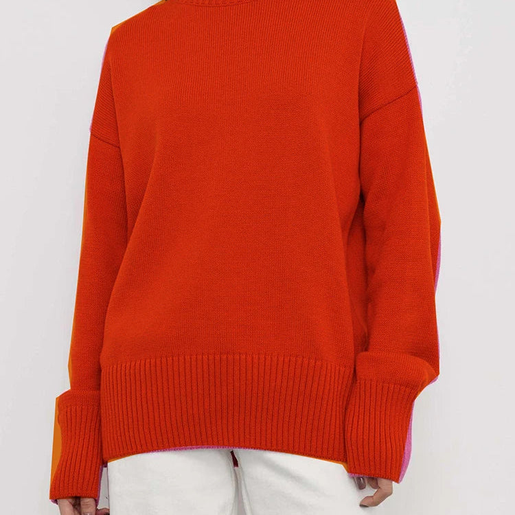 Winter Warm Thick Knit Sweaters Solid Black Sweater Soft Pullover Loose Pullovers Korean Autumn Women Coat O Neck Sweater Jumper Red One Size