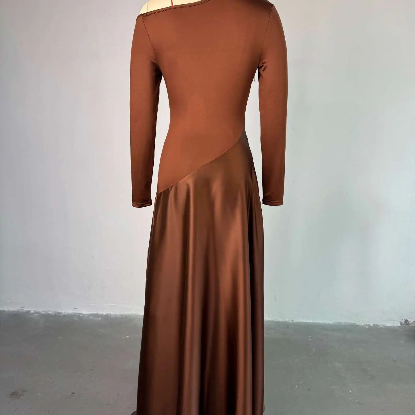 CM.YAYA Women One Shoulder Full Sleeve Maxi Long Dress 2025 Summer Patchwork Vintage Birthday Sexy Club Party Evening Dresses