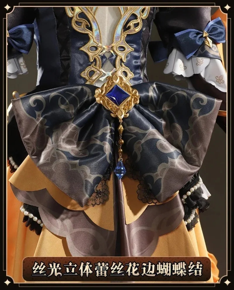 Navia Genshin Impact Cosplay Costume Wig Dress Uniform Fontaine Spina Di Rosula Hat Clorinde Halloween Costumes for Women