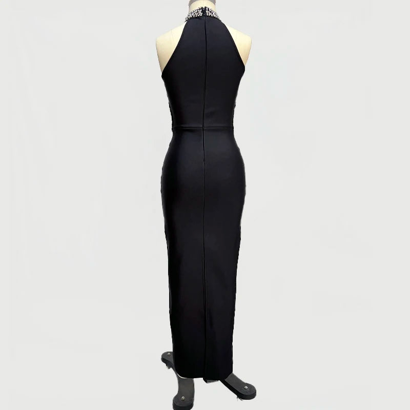 New Arrival Women Sexy Off the Shoulder Shinning Diamond Bodycon Long Bandage Dress Celebrate Evening Party Cocktail Outfit