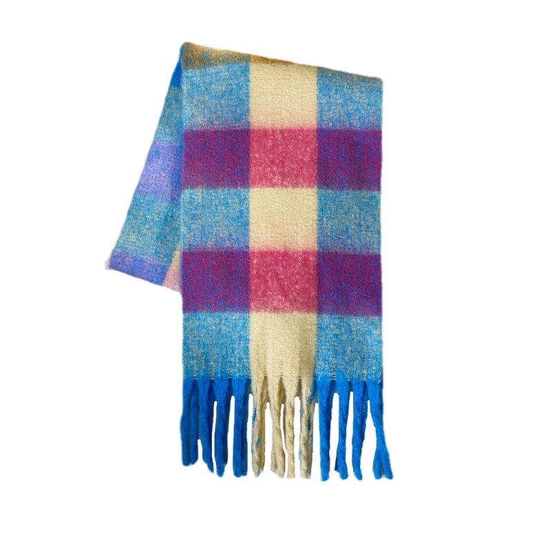 Classic Plaid Scarf Women Autumn Winter Soft Warm Scarf Luxury Long Simple Scarf Thickened Soft Shawl Fashion Accessories BR no tag