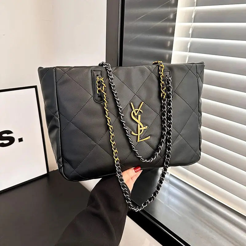 2025 New Women's Crossbody Bag - Chain Strap Tote, Large Underarm Purse, Diamond Quilted Pattern Versatile Designer Bag