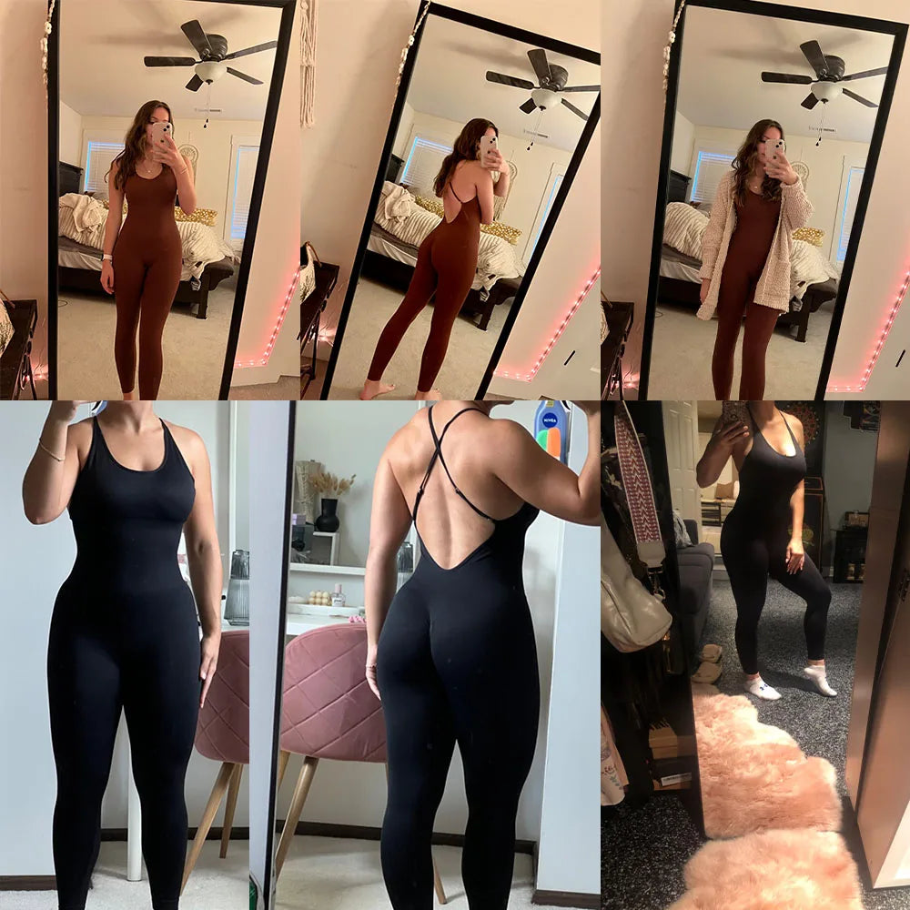 Bodycon Jumpsuits Women Sportwear Casual Streetwear Fitness Outfit Gym Clothings Rompers Overalls Playsuits Bodysuit Female