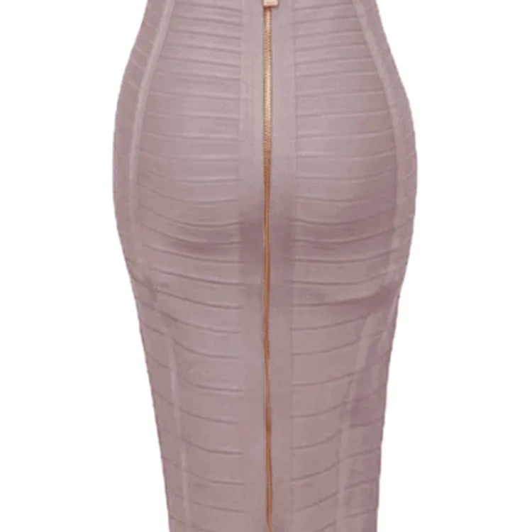 13 Colors Plus Size XL XXL 58cm Women Sexy Zipper Black Blue Orange Red Rayon Bandage Skirt Designer A Line Skirt Faldas