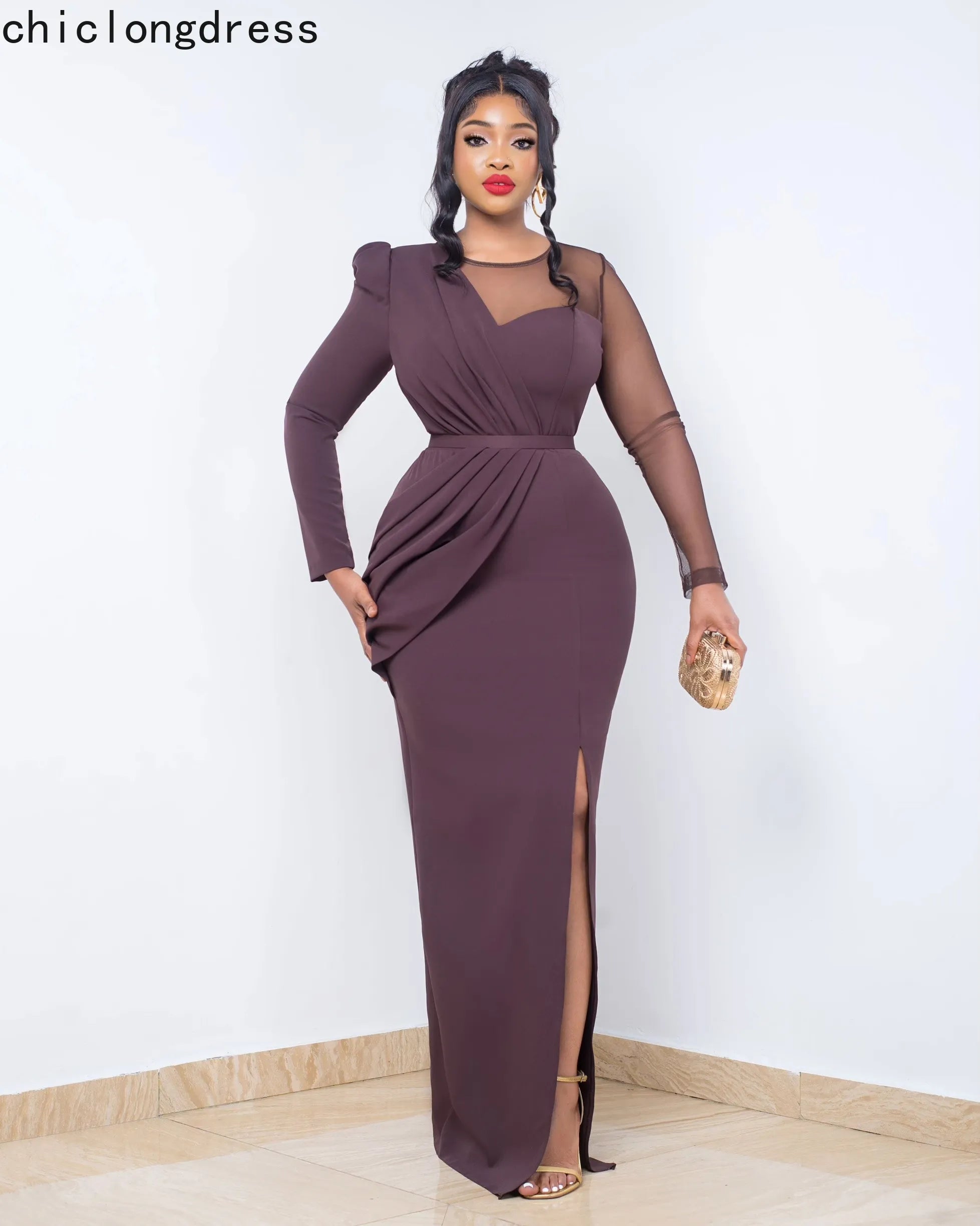 Spring Sexy Elegant Mesh Party Dress Women Fashion OL Slim Mesh Long Sleeve Splice Long Wedding Evening Dress Women