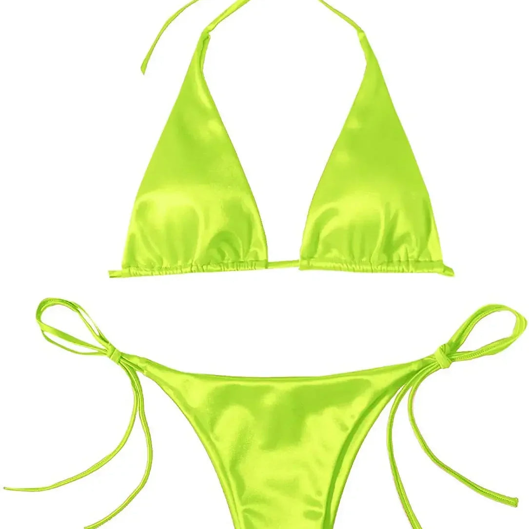 Women Sexy Micro Mini Bikini Thong Halter G-String Bra Bikinis Set Swimwear Backless New High Quality Swimwear Bathing Suits 6