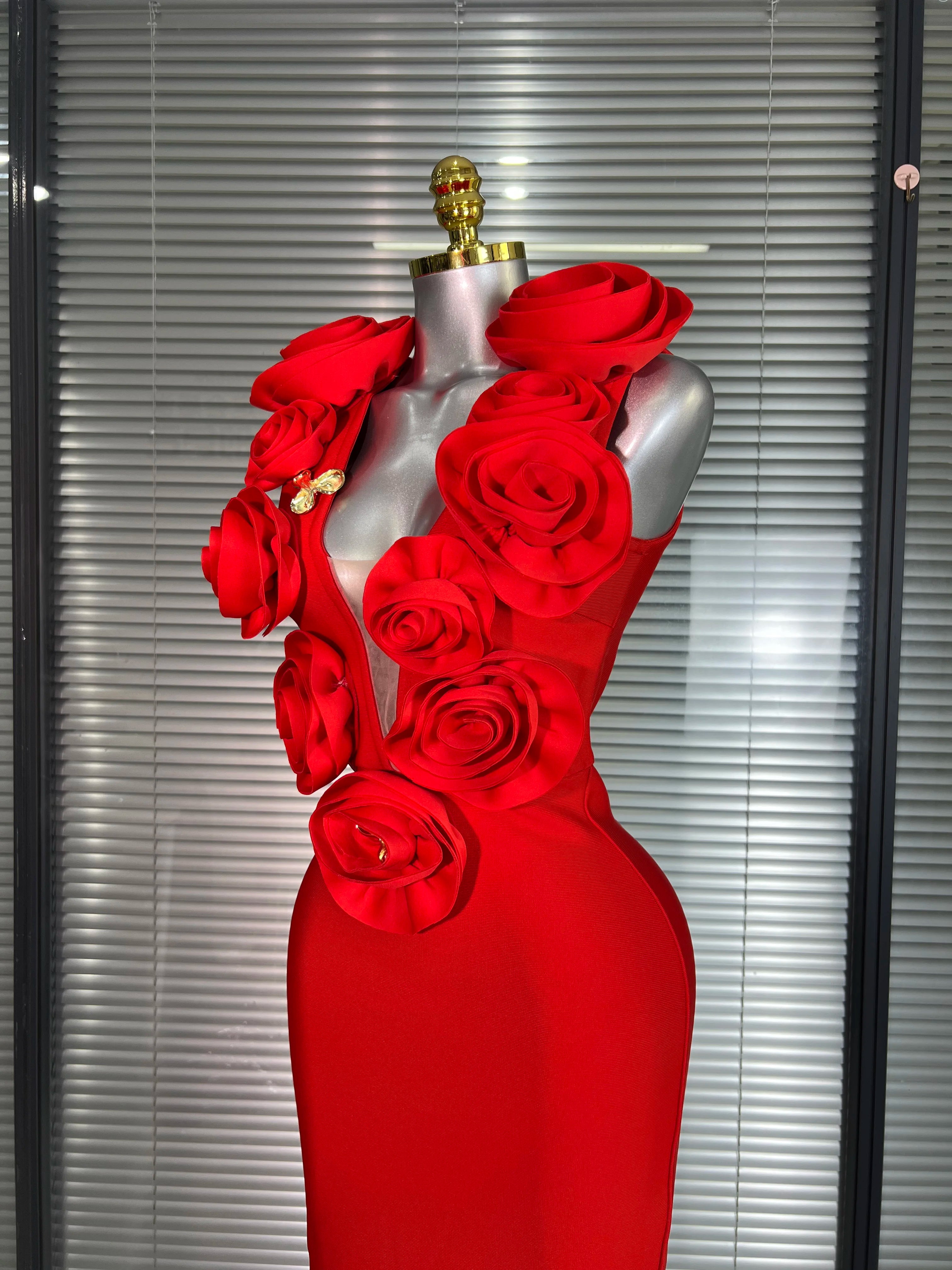 Summer New Women Sexy Red Black Flower Tank Long Bodycon Bandage Dress Birthday Celebrity Party Dress