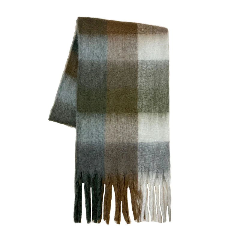 Classic Plaid Scarf Women Autumn Winter Soft Warm Scarf Luxury Long Simple Scarf Thickened Soft Shawl Fashion Accessories CW no tag