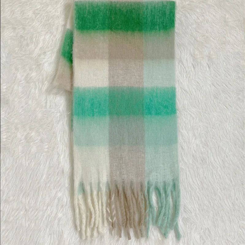 Classic Plaid Scarf Women Autumn Winter Soft Warm Scarf Luxury Long Simple Scarf Thickened Soft Shawl Fashion Accessories GG no tag