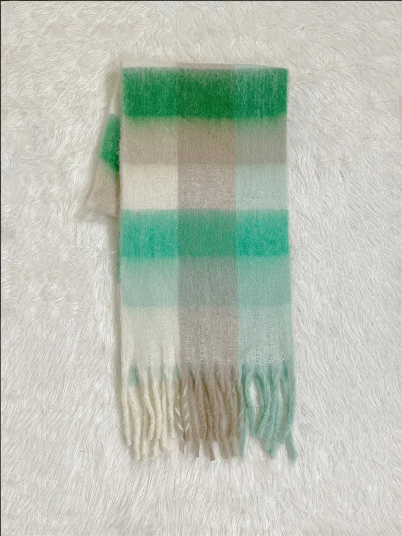 Classic Plaid Scarf Women Autumn Winter Soft Warm Scarf Luxury Long Simple Scarf Thickened Soft Shawl Fashion Accessories GG no tag