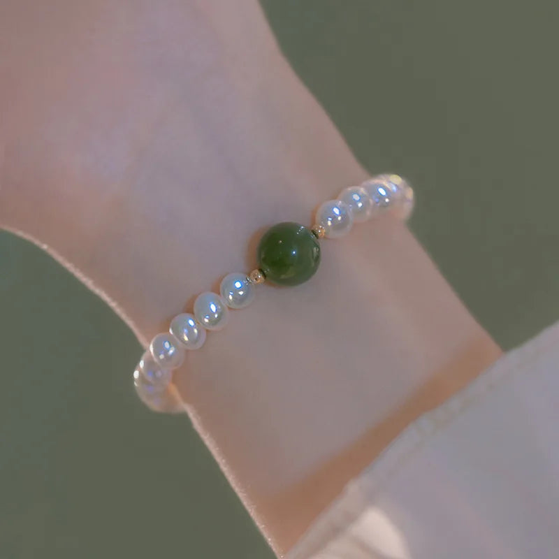 SUYU Summer New Women's Light Luxury Design With Freshwater Pearl Collar Chain Unique Beaded Neckchain Bracelet