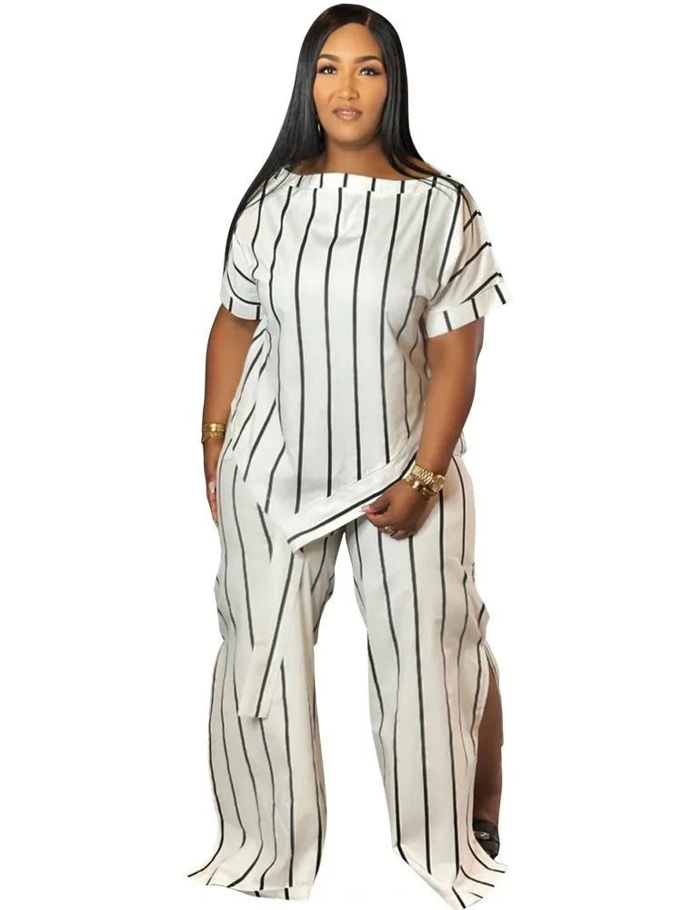 2 Piece Women Sets 2025 New Arrival Plus Size Summer Autumn Matching Sets Print Two Pieces Sets Top Pants Suits Outfits Clothing