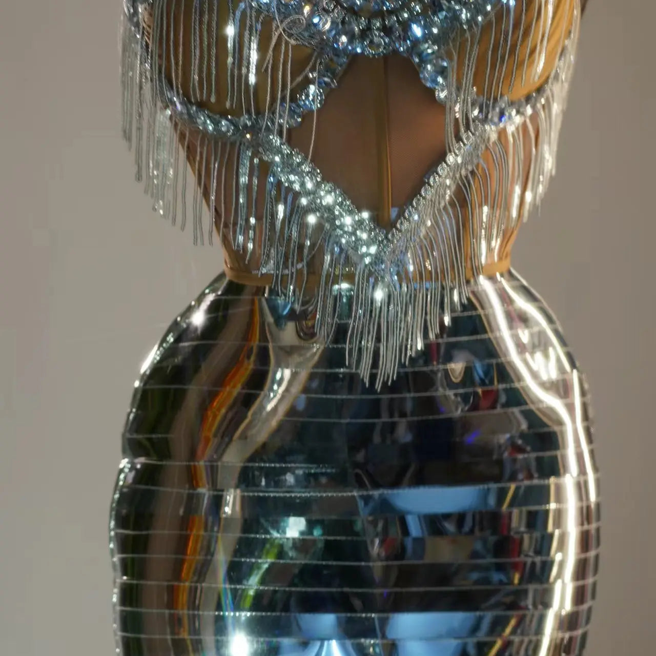 Sparkly Gold Sexy Top Two Pieces Short Skirt Set Women Celebrate Party NightClub Performance Dancer Show Stage Outfit Shengnv