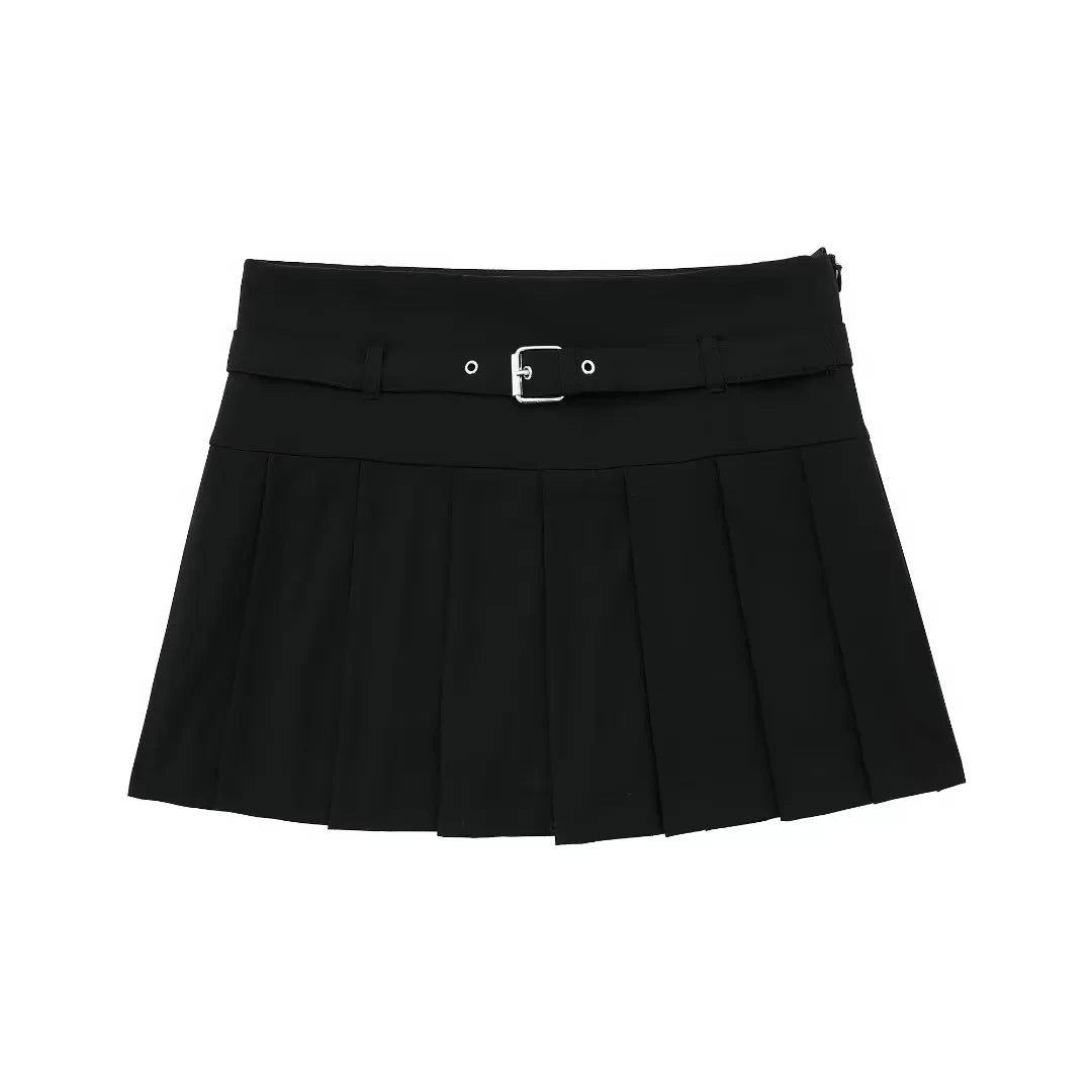 Vintage Casual Chic Women Skirt Solid Short Zipper Straight Short Skirt New Fashion Autumn Holiday Mini Skirt Black