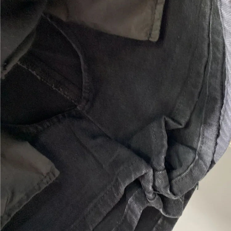 DEAT Fashion Belt Bandage Denim Mini Skirt Women Patchwork Pocket Cargo Wrap Hip Skirts Female Trend Spring New 11XX01119