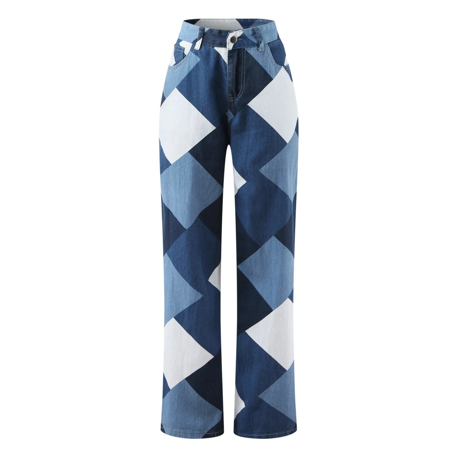 Womens Cargo Baggy Blue Jeans Zip Loose Pants Trousers Pockets Pants Oversized Y2k Loose Trousers Wide Leg Vintage Demin Pants