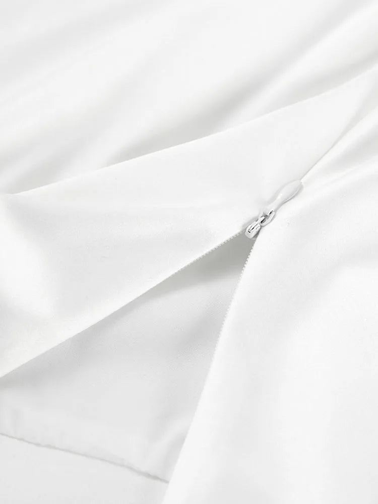 ZBZA Women's Temperament Slim Fit Bag Hip Skirt Elegant Satin Summer Commuter Half Skirt Solid Luxury Slimming A-line Skirt