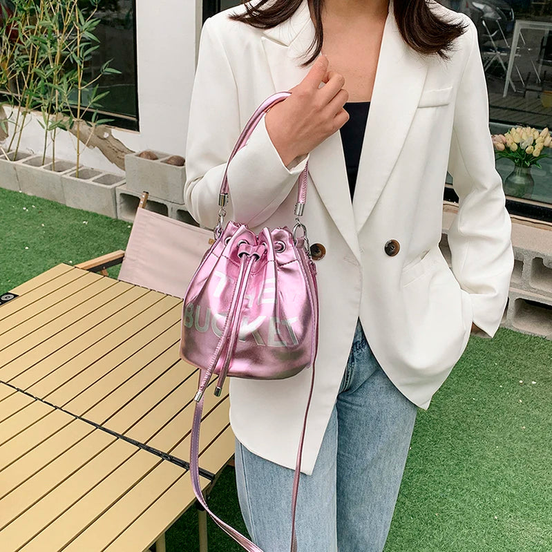 Designer Shoulder Bag for Women Bucket Bag Fashion Purses and Handbags Brand Crossbody Bags Cute Silk Scarf Satchel